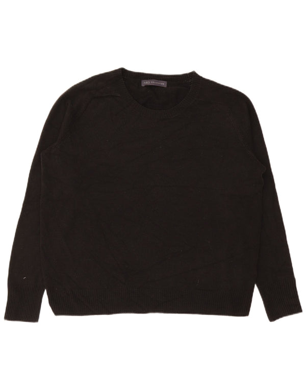 Maglione maglione girocollo da donna Marks & Spencer UK 16 grande acrilico nero
