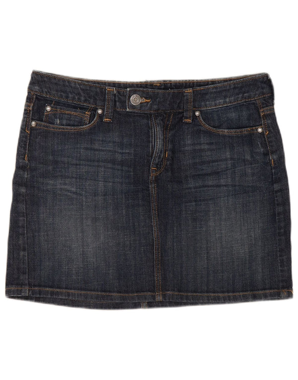 Mini gonna in denim da donna Gap UK 12 media W32 cotone blu navy