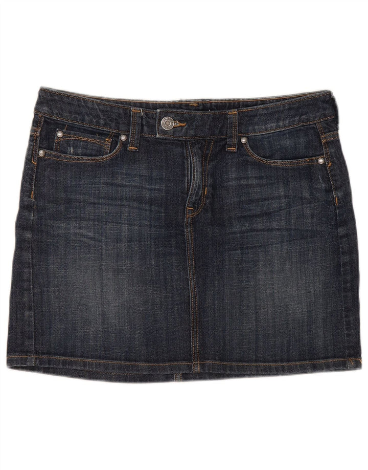 Mini gonna in denim da donna Gap UK 12 media W32 cotone blu navy