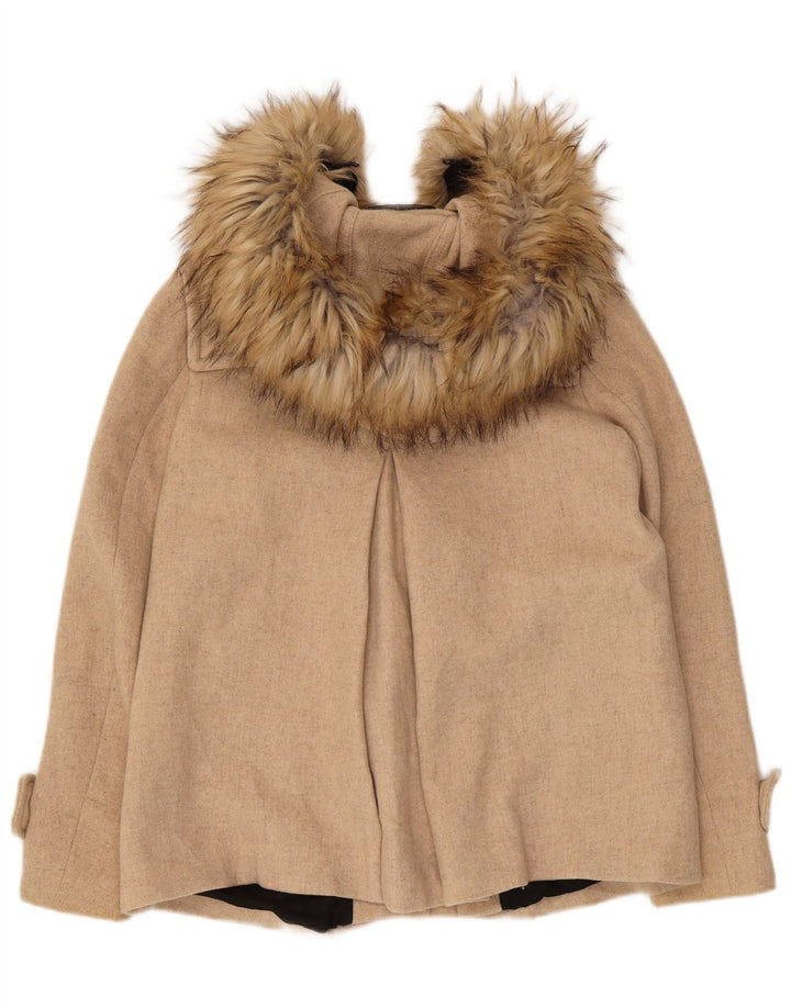 Montgomery oversize con cappuccio da donna Zara UK 6 XS Beige