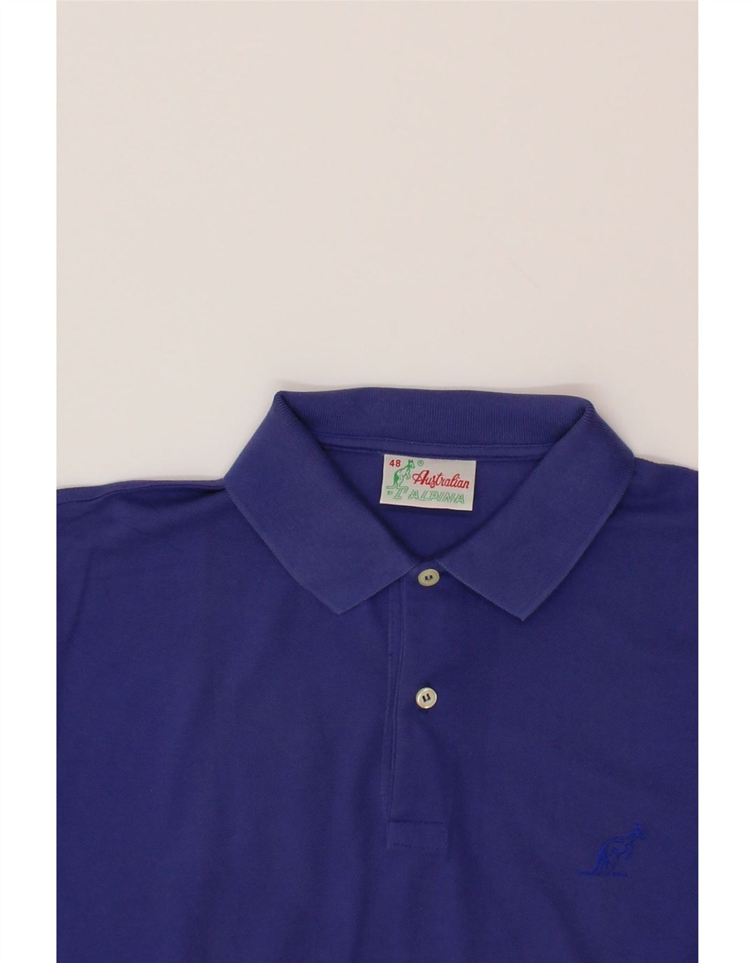 AUSTRALIAN L'ALPINA Mens Polo Shirt IT 48 Medium Blue Cotton Vintage AUSTRALIAN L'ALPINA and Second-Hand AUSTRALIAN L'ALPINA from Messina Hembry 