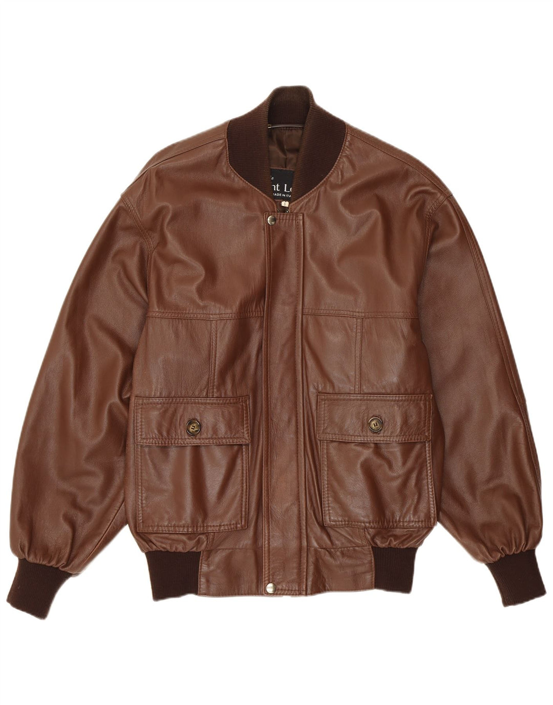 Giacca in pelle da uomo VINTAGE UK 36 Piccola pelle marrone