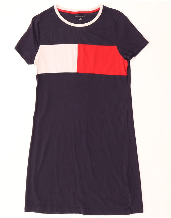 Abito t-shirt da donna Tommy Hilfiger UK 12 Medium Navy Blue Colourblock