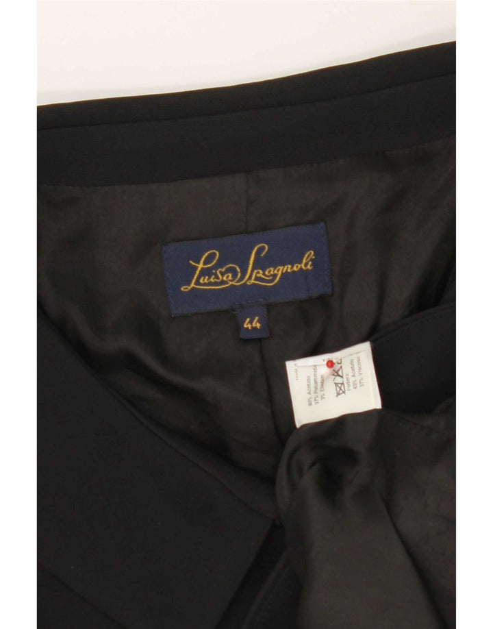 Luisa Spagnoli Giacca Bolero Manica 3/4 da Donna IT 44 Acetato Nero Medio