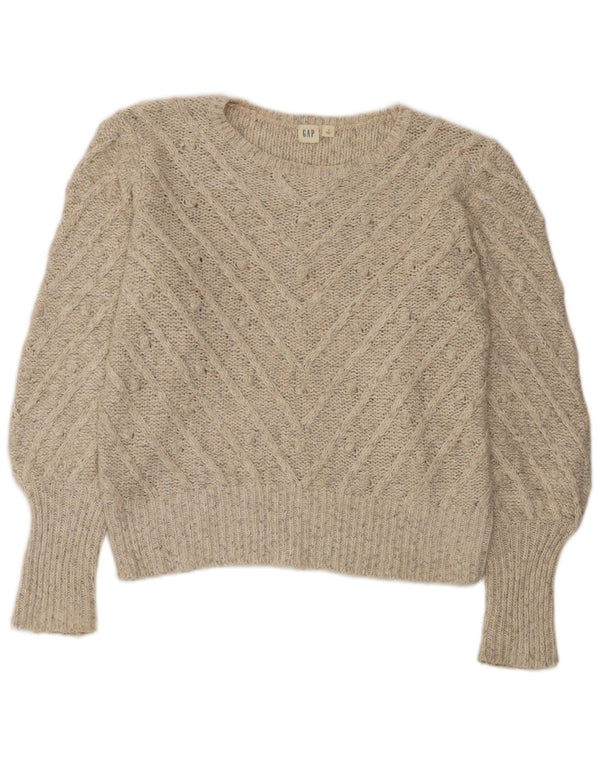 Gap Maglione da donna oversize con scollo a barchetta UK 10 Piccolo beige screziato
