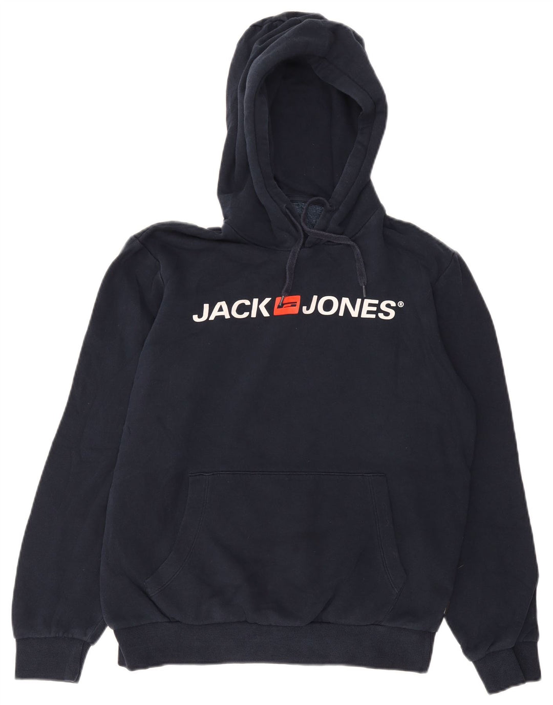 Jack & Jones Felpa con cappuccio grafica da uomo in cotone medio blu navy