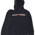 Jack & Jones Felpa con cappuccio grafica da uomo in cotone medio blu navy