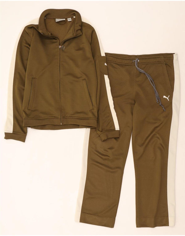 Tuta intera da donna Puma UK 12 Medium Khaki Colourblock Poliestere