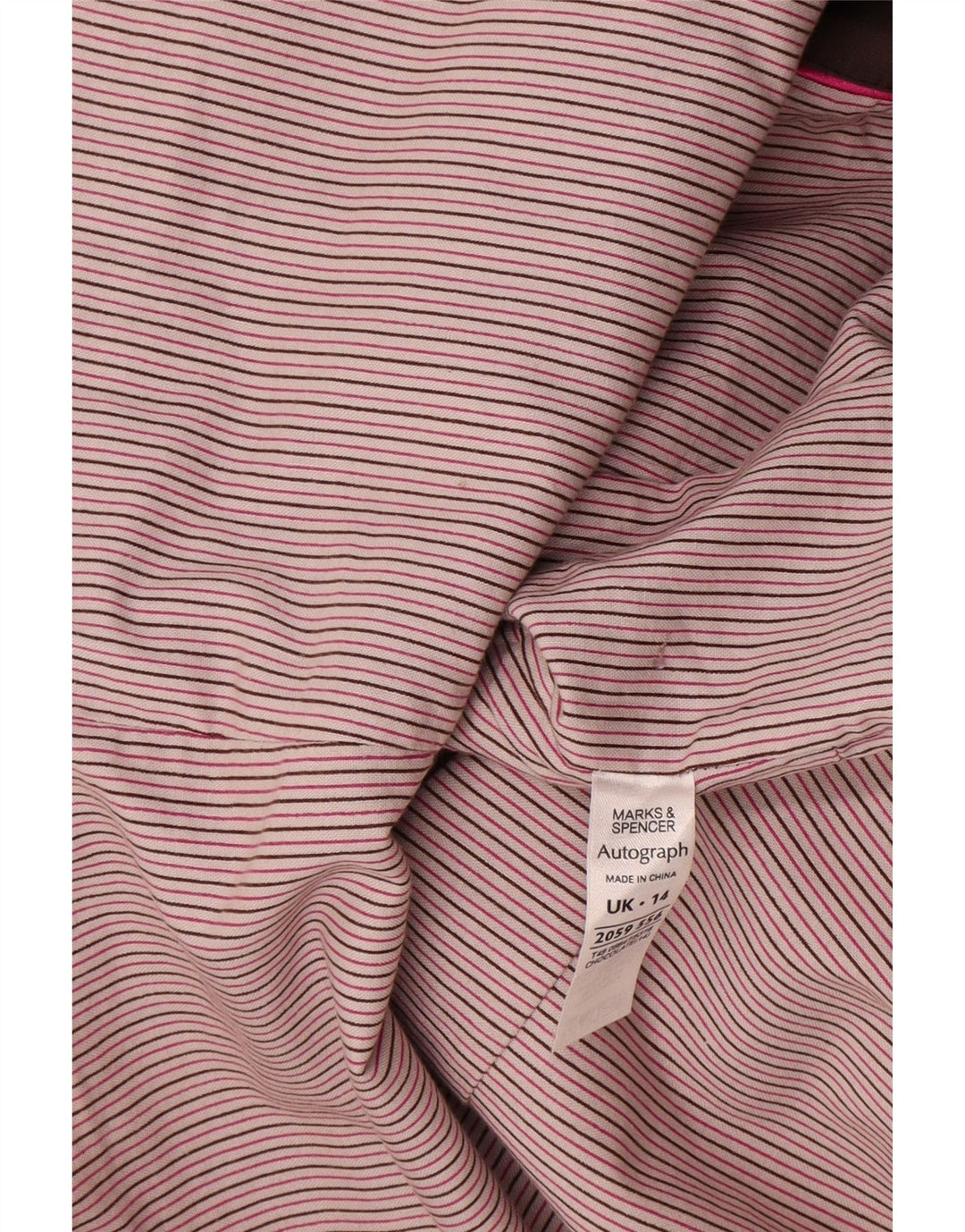 Trench autografato da donna Marks & Spencer UK 14 Cotone marrone medio