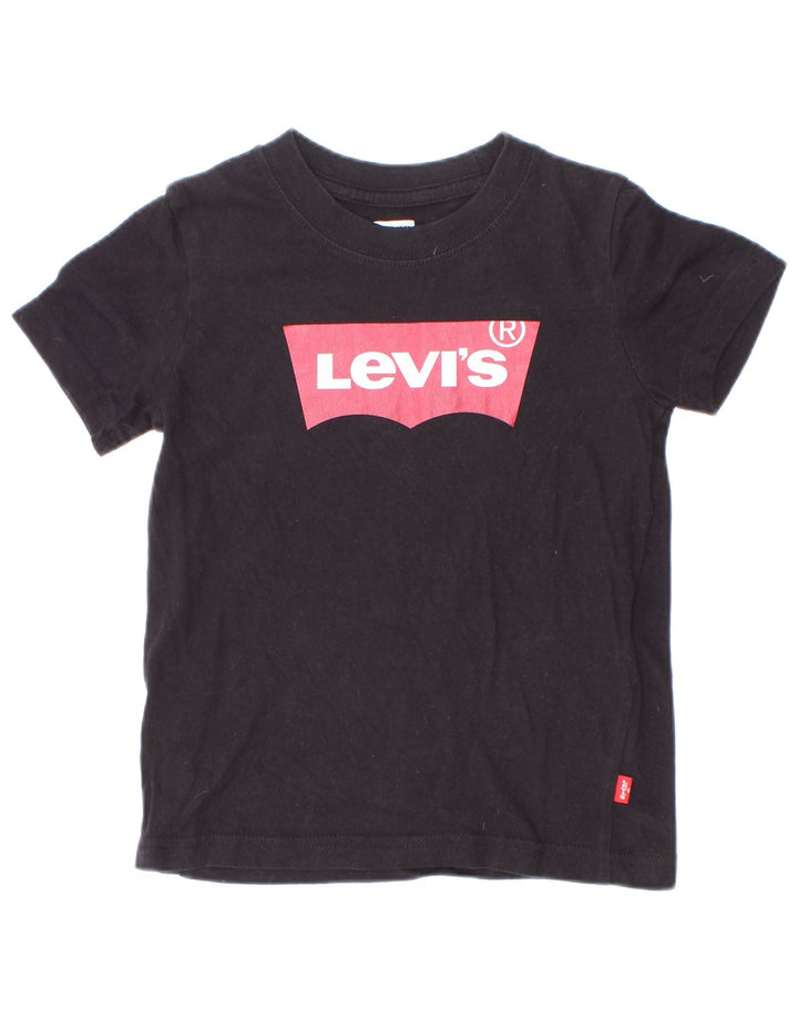 T-shirt grafica per ragazzi Levi's Top 3-4 anni in cotone nero