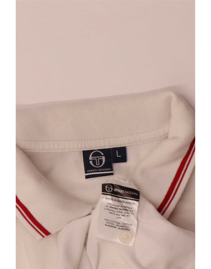 Polo Uomo Sergio Tacchini Large Bianca In Cotone