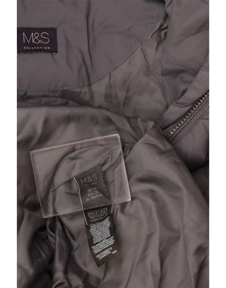 Cappotto imbottito da donna Marks & Spencer UK 10 piccolo poliestere grigio