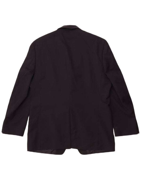 Giacca blazer a 2 bottoni lunga da uomo Chaps UK 42 XL Lana blu navy