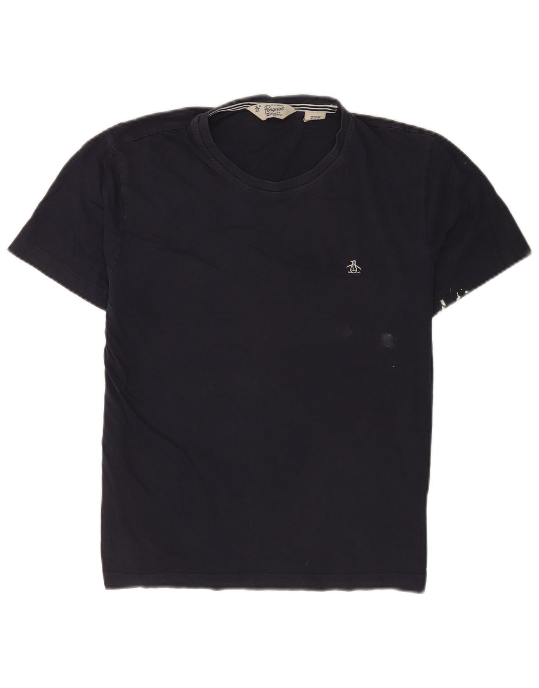 T-shirt da uomo a maniche corte con vestibilità regolare Penguin Top in cotone blu navy medio