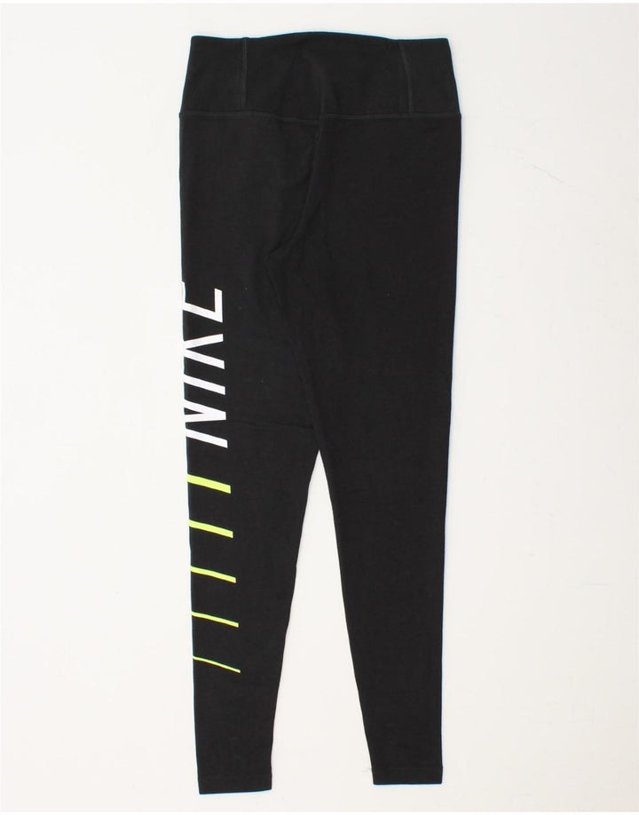 NIKE Womens Dri Fit Graphic Leggings UK 8 Small  Black Cotton