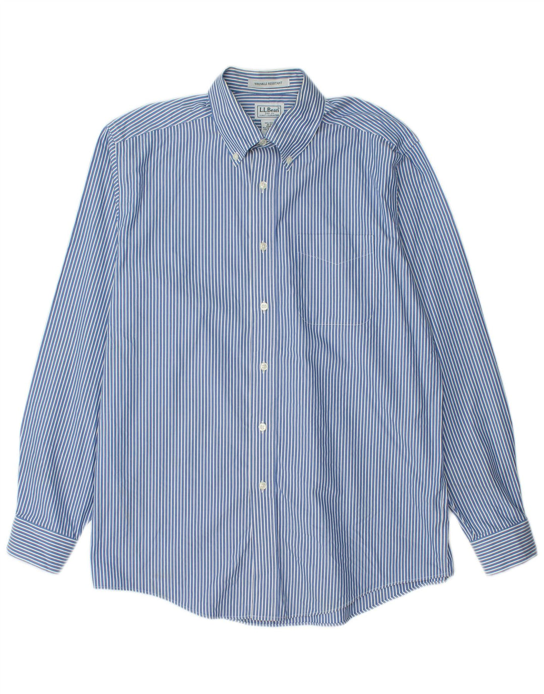 Camicia da uomo L.L.Bean taglia 15 cotone a righe blu medio