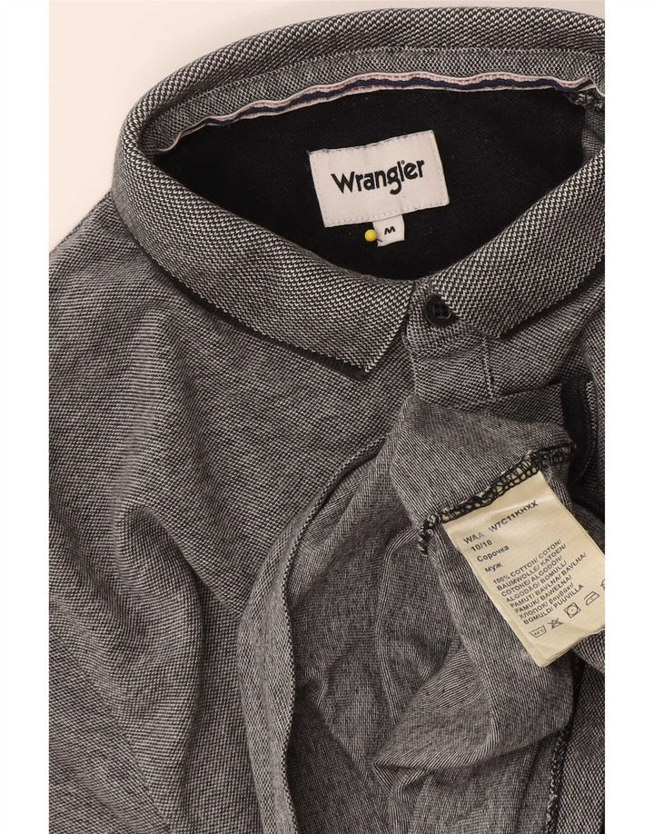 Polo da uomo Wrangler in cotone a righe grigio medio