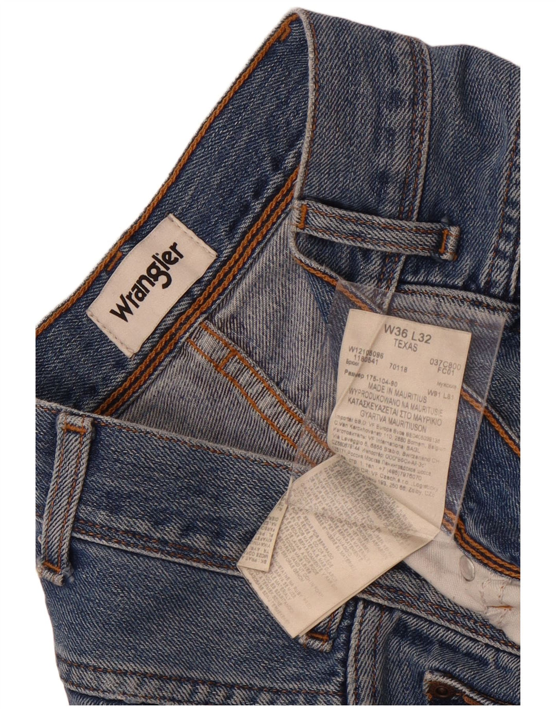 Jeans dritti da uomo Wrangler Texas W36 L32 cotone blu