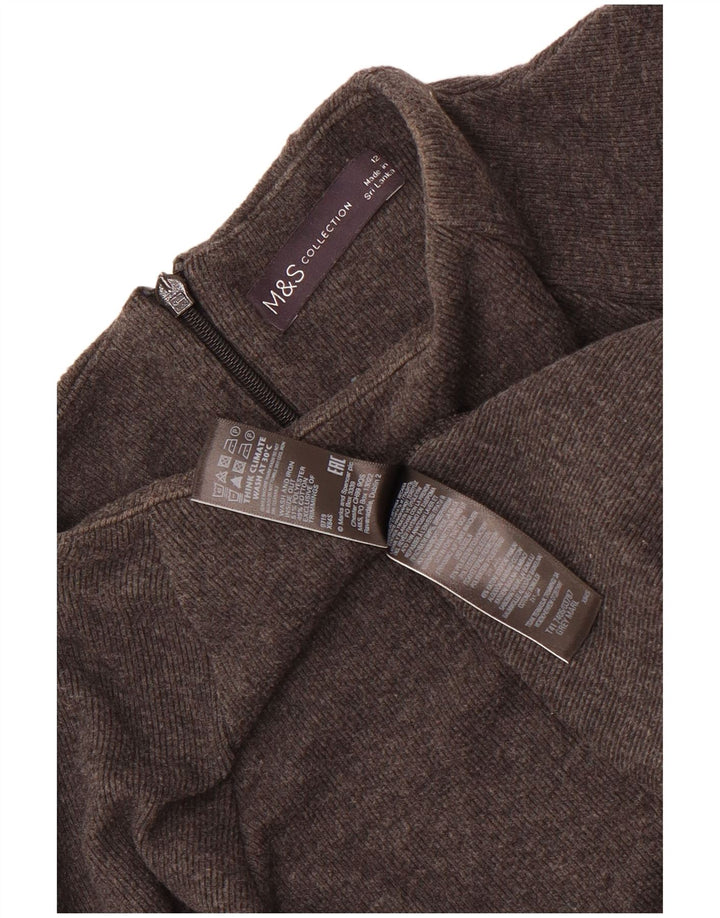 Maglione maglione a collo alto da donna Marks & Spencer UK 12 Grigio medio