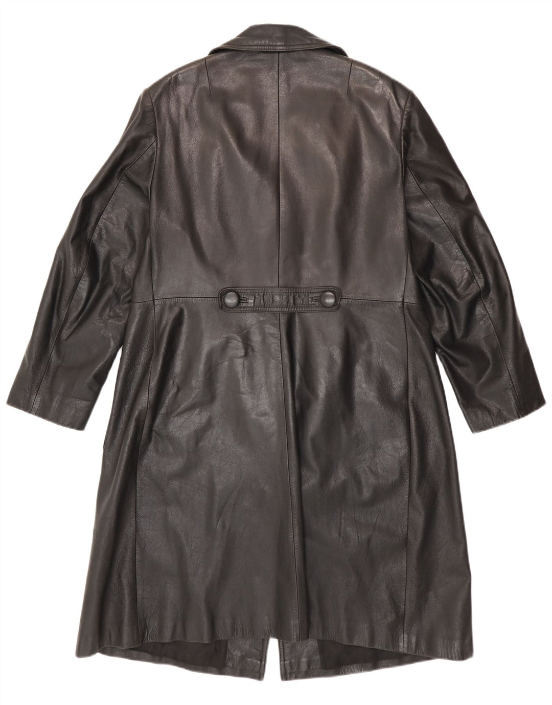 Cappotto in pelle vintage da donna IT 52 2XL Nero