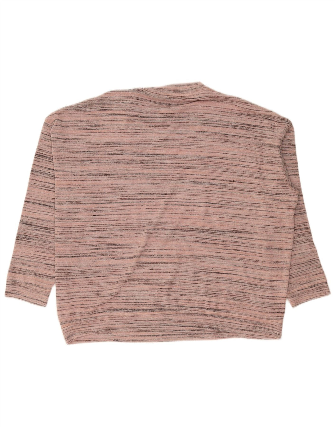 Maglione maglione girocollo da donna Marks & Spencer UK 12 a righe rosa medio