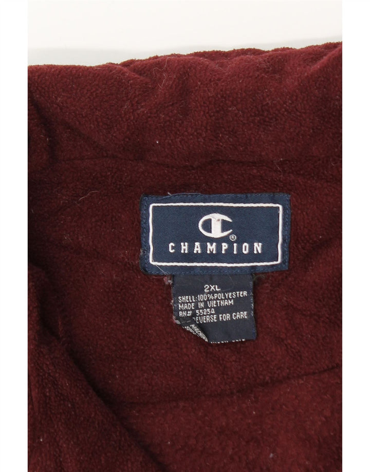 Maglione in pile da uomo con zip e collo Champion 2XL Bordeaux poliestere