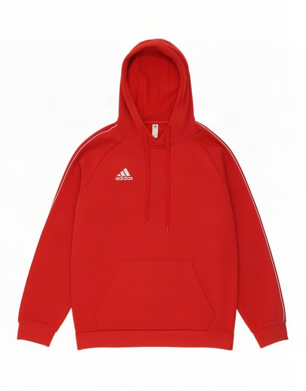 Adidas Mens Hoodie Jumper Medium Red Cotton
