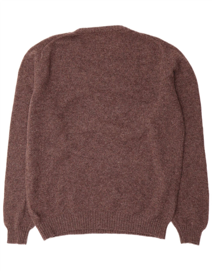 Maglione maglione girocollo da uomo Sisley 2XL lana marrone