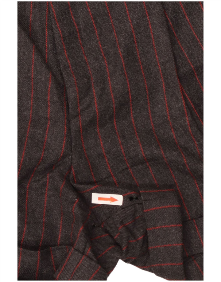 Set da 2 pezzi doppio petto da donna Aria UK 14 medio W26 lana a righe grigie