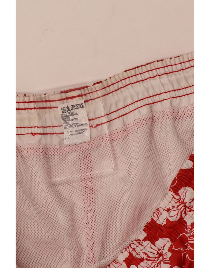 Pantaloncini da bagno da uomo Marks & Spencer grandi in poliestere floreale rosso