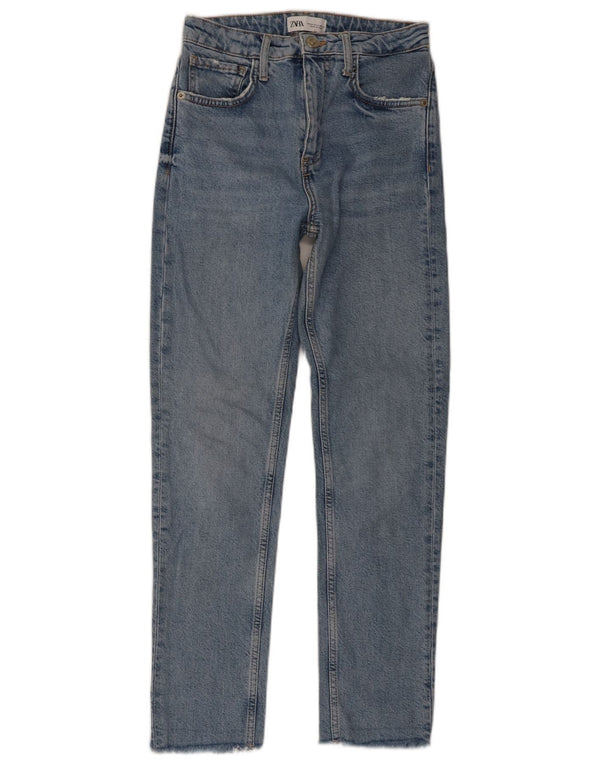 Jeans slim da donna ZARA EU 34 2XS W24 L27 Blu