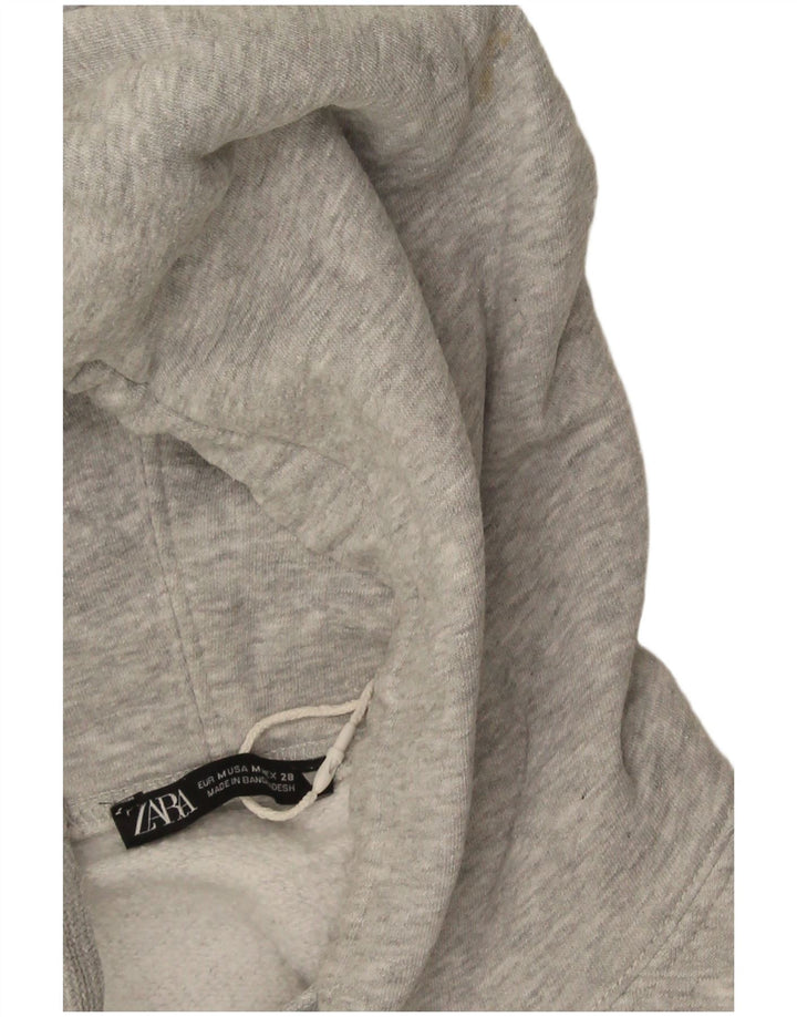 Maglione oversize con cappuccio da donna Zara UK 14 Grigio medio chiazzato