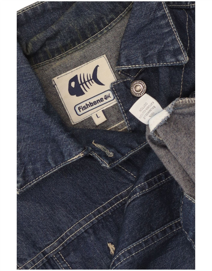 Giacca di jeans da donna Fishbone UK 14 grande cotone blu navy