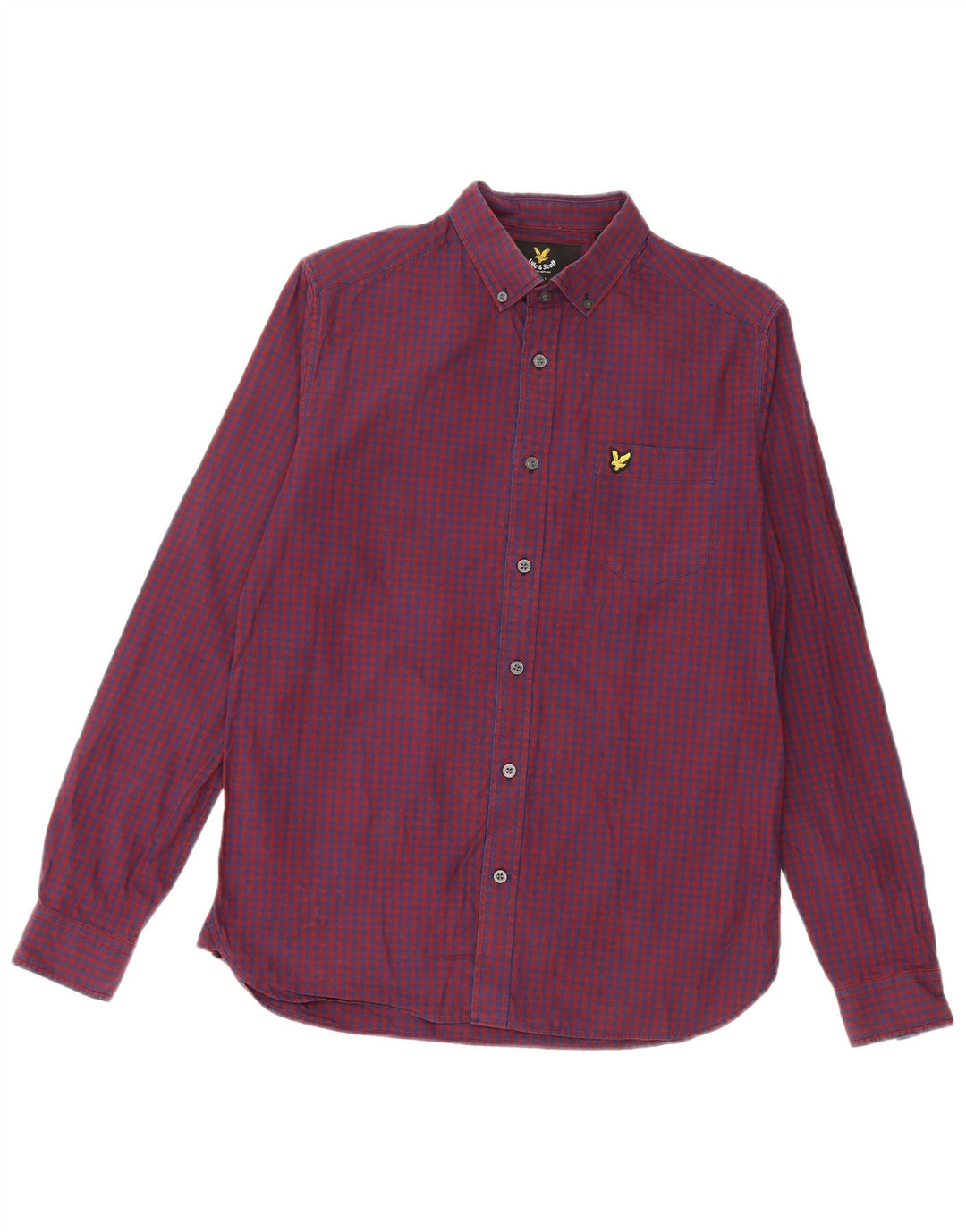 Camicia da uomo Lyle & Scott piccola in cotone a quadretti bordeaux