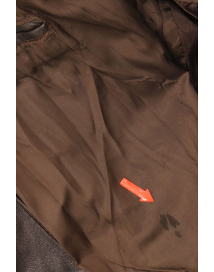 Giacca in pelle vintage da uomo UK 42 XL in pelle marrone