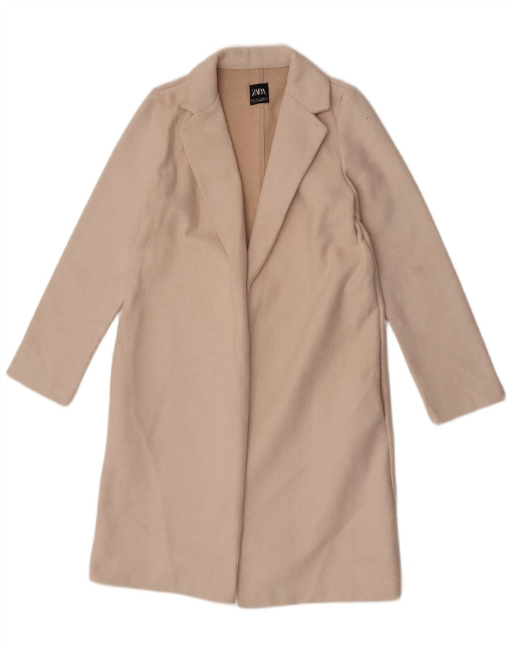 Soprabito aperto da donna Zara UK 10 piccolo bianco sporco