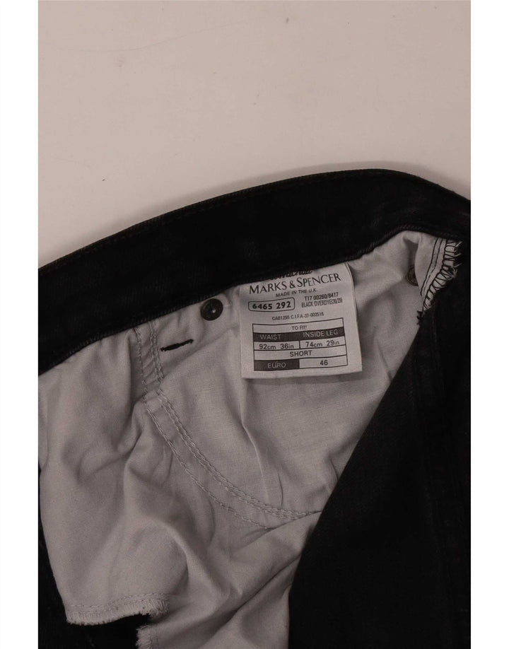 Jeans dritti da uomo Marks & Spencer W36 L29 cotone nero