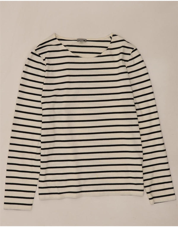 Cos Top da uomo a maniche lunghe XL in cotone a righe bianche