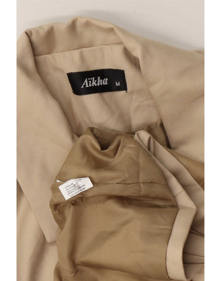 Giacca blazer da donna a 2 bottoni con grafica ampia e vestibilità ampia Aikha UK 14 Beige medio