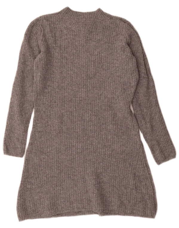 Fat Face Womens Long Sleeve Jumper Dress UK 10 Small Grey Wool