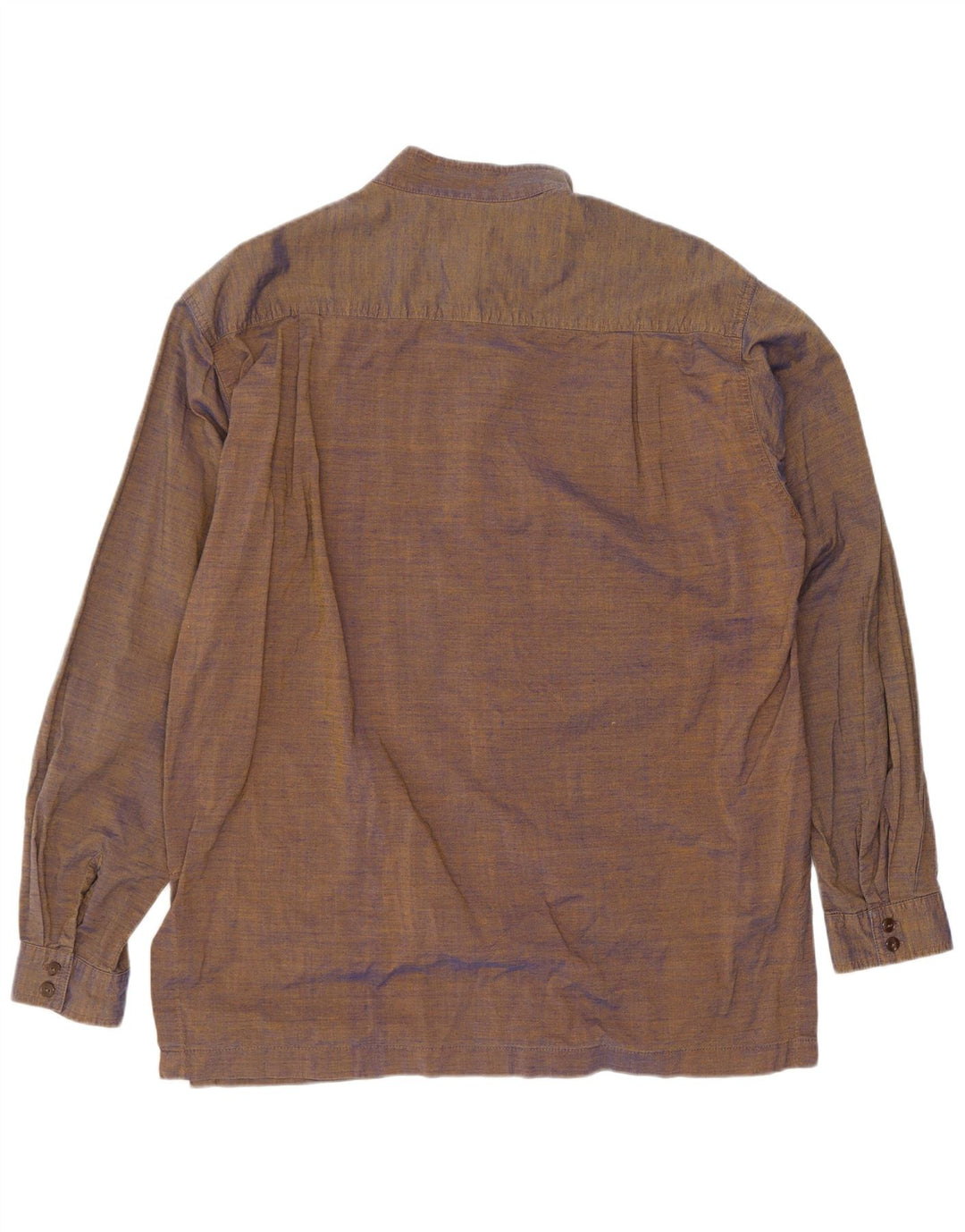Camicia vintage da uomo in cotone marrone medio