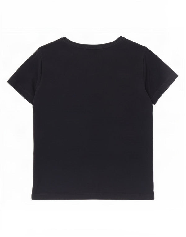 T-shirt grafica corta da donna Tommy Hilfiger Top UK 10 Small cotone blu navy