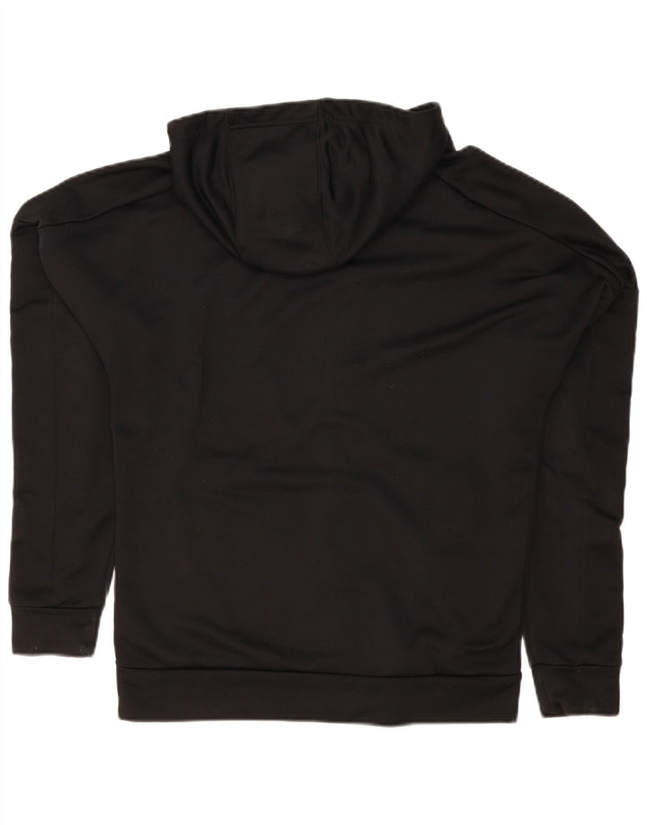 Maglione con cappuccio e zip Adidas da uomo in poliestere nero medio
