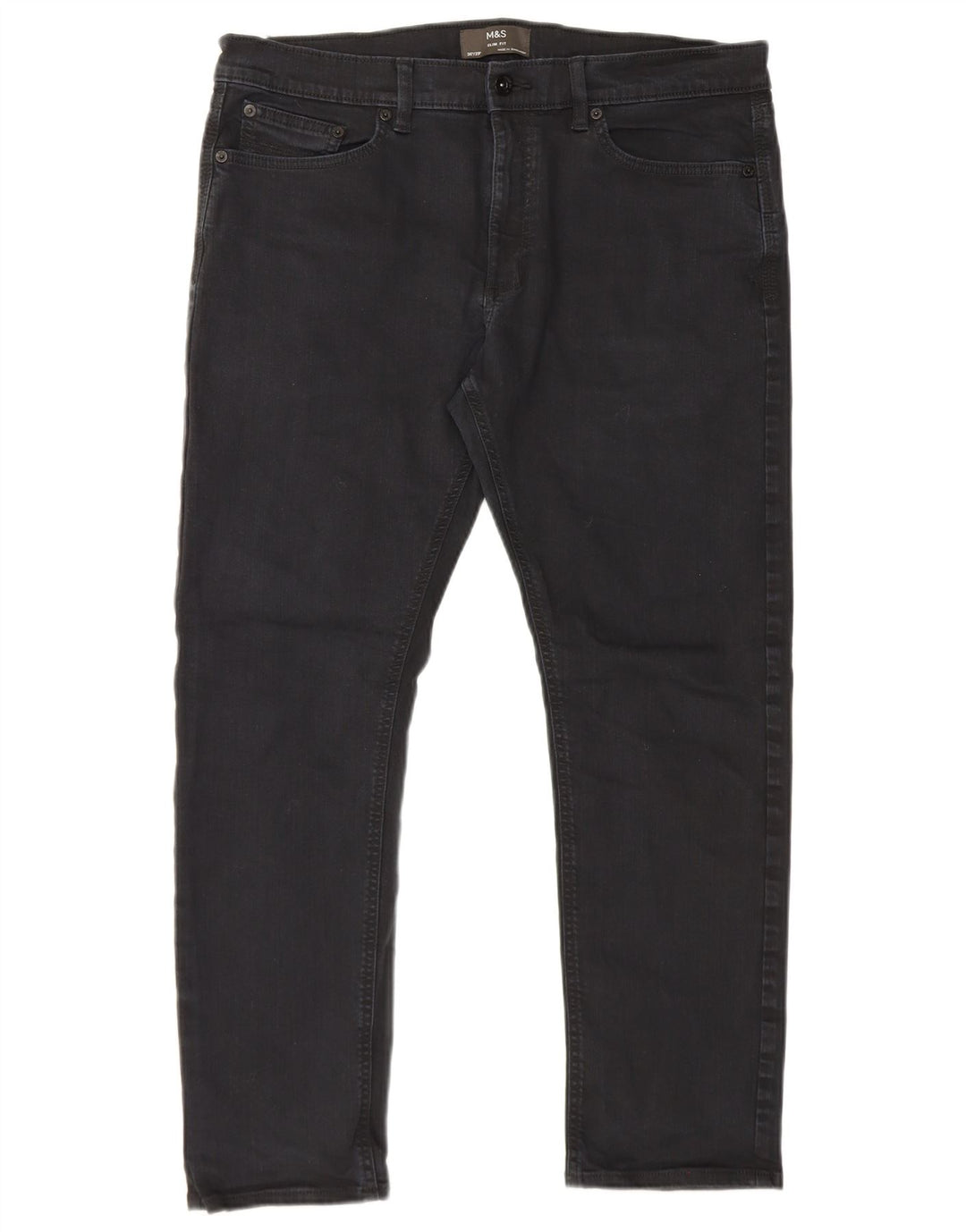 Jeans slim da uomo Marks & Spencer W36 L29 cotone nero