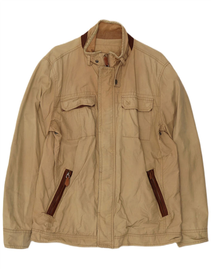 Crew Clothing Giacca bomber da uomo UK 40 Large Beige Cotton