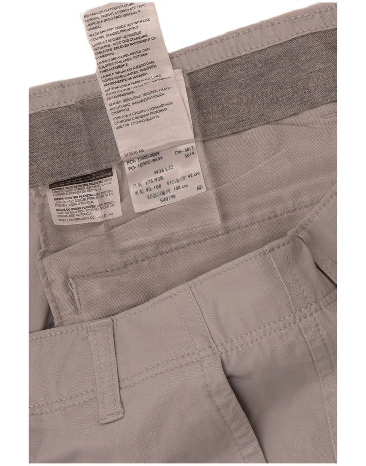 Pantaloni chino dritti da uomo Dockers W36 L31 in cotone grigio
