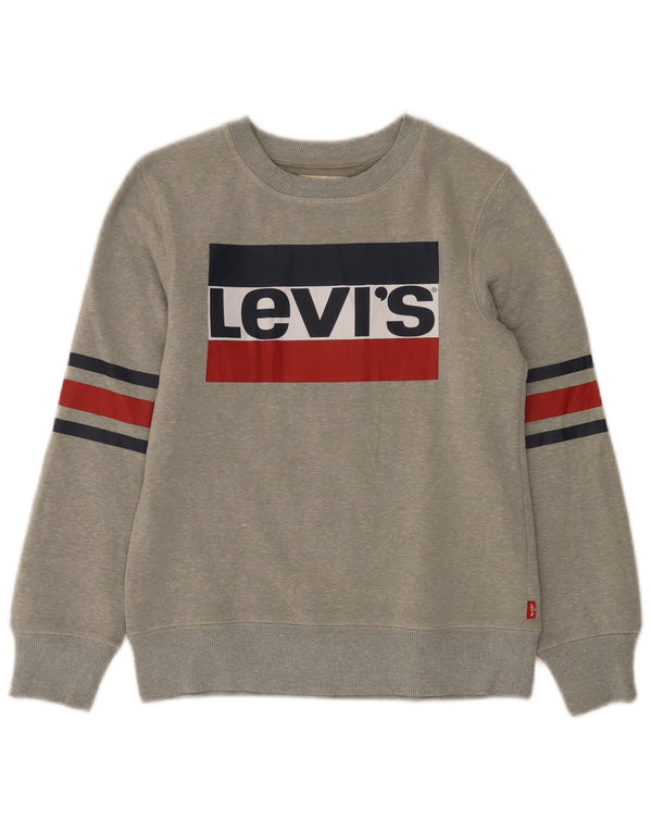 Maglione con cappuccio grafico Levi's per ragazzi 9-10 anni grigio chiazzato