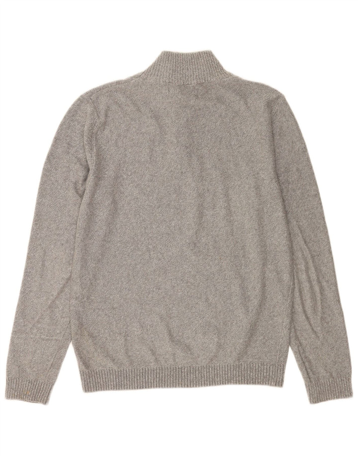 Maglione da uomo Jack & Jones con zip e collo piccolo in cotone grigio