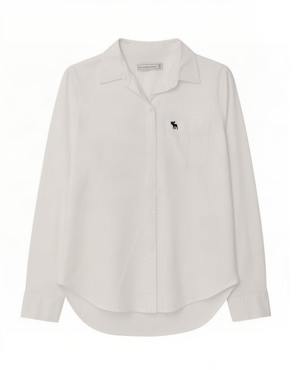 Camicia da donna Abercrombie & Fitch UK 14 Cotone bianco medio