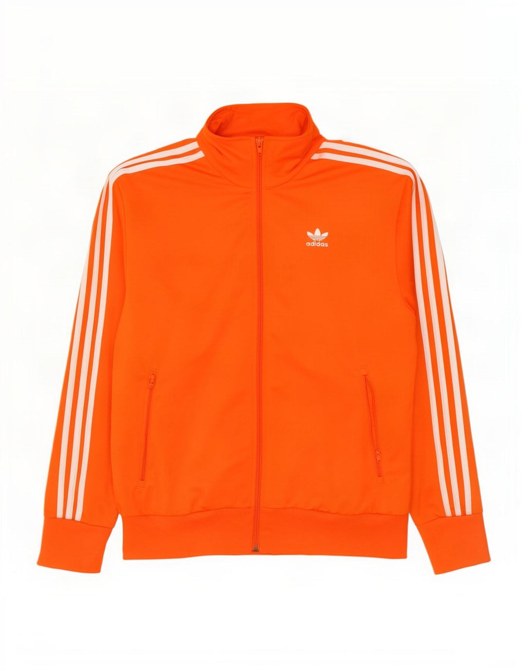 Giacca superiore della tuta da uomo Adidas in poliestere arancione medio